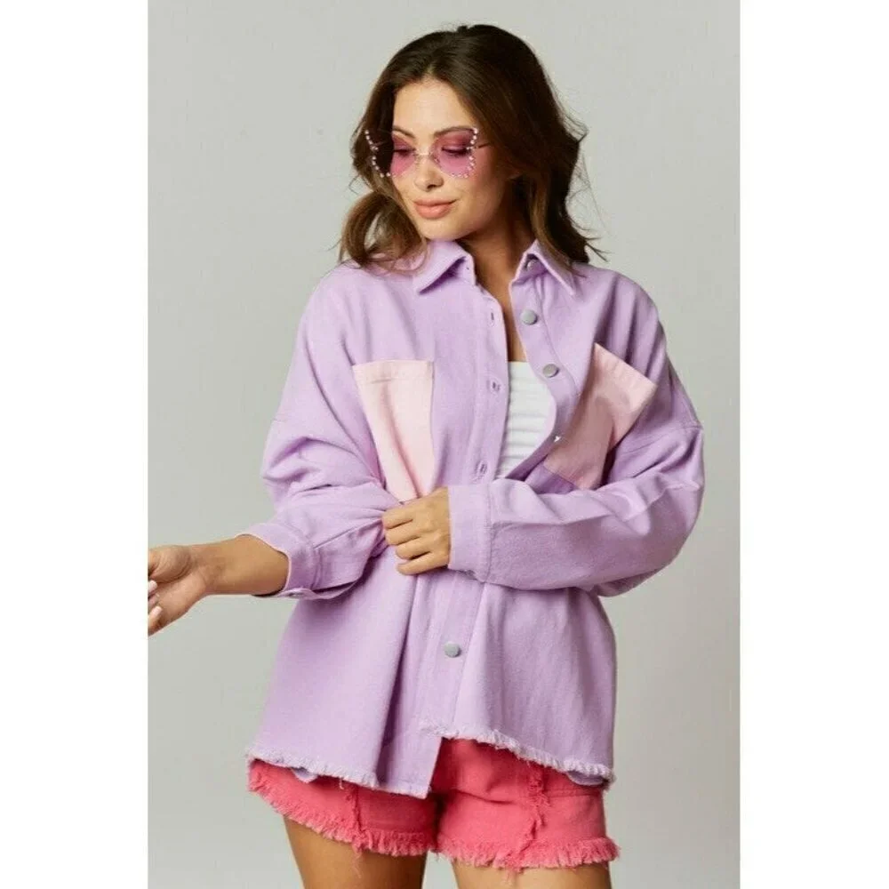 Donut Skip This Shacket in Lavender - Picture 11 of 12